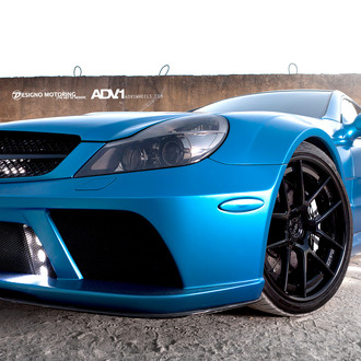 Blue Mercedes SL Class Carbon Fiber Front Lip - Photo by ADV.1