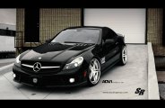 Classy Yet Bossy Black Mercedes SL Class on 5 Spoke Wheels