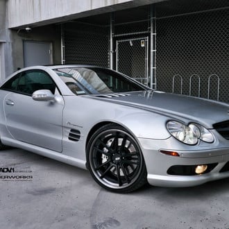 Silver Mercedes SL Class with Blacked Out Grille  - Photo by ADV.1