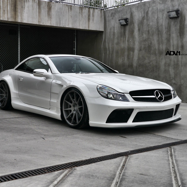 White Mercedes SL Class with Dark Smoke Headlights - Photo by ADV.1