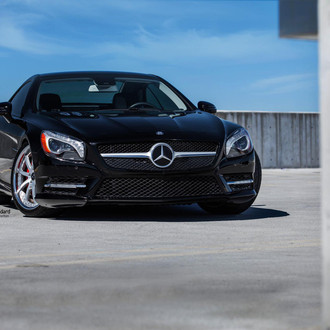 Black Mercedes SL-Class with Custom Front Bumper - Photo by Vellano