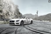 Simplicity is Beauty: Moderate Exterior Additions on White Convertible Mercedes SL 550