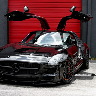 Custom Blacked Out Mercedes SLS with Vertical Doors - Photo by ADV.1