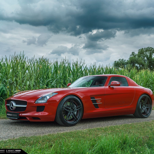 Custom Red Mercedes SLS Bumper Air Ducts - Photo by ADV.1