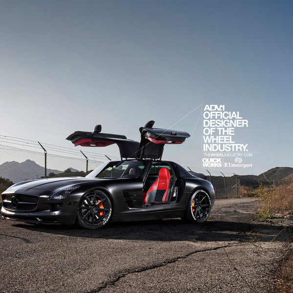 Aftermarket Vertical Doors on Gray Mercedes SLS - Photo by ADV.1
