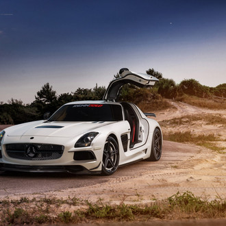 White Mercedes SLS with Custom Body Kit - Photo by ADV.1