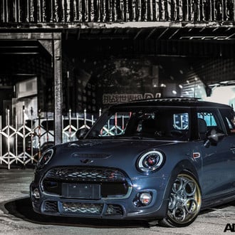 Blue Mini Cooper S with Halo Headlights - Photo by ADV.1
