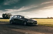 Black Mitsubishi Evolution Reworked with Wide Body Kit