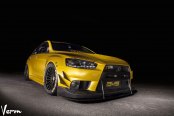 Aftermarket Parts Transform Yellow Mitsubishi Evolution
