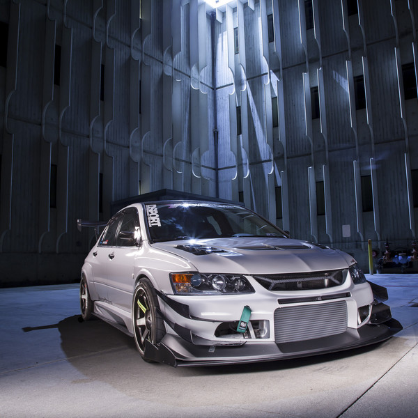 Custom Body Kit on White Mitsubishi Evolution - Photo by Manuel Veron