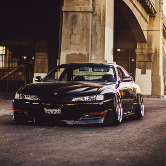 Black Nissan 240SX with Custom Body Kit - Photo by Avant Garde Wheels