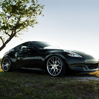 Black Nissan 370Z with Custom Front Bumper - Photo by Vossen