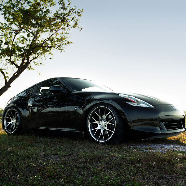 Black Nissan 370Z with Custom Front Bumper - Photo by Vossen