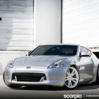 Super Clean Nissan 370Z on White Custom Rims - Photo by ACE Alloy