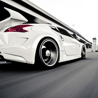 Astonishing White Nissan 370Z Perfectly Stanced on Vossen Rims