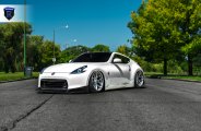 Stanced Out White Nissan 370z Wearing Rohana Wheels