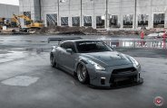 Gray Nissan GT-R Customized for a Racer Look