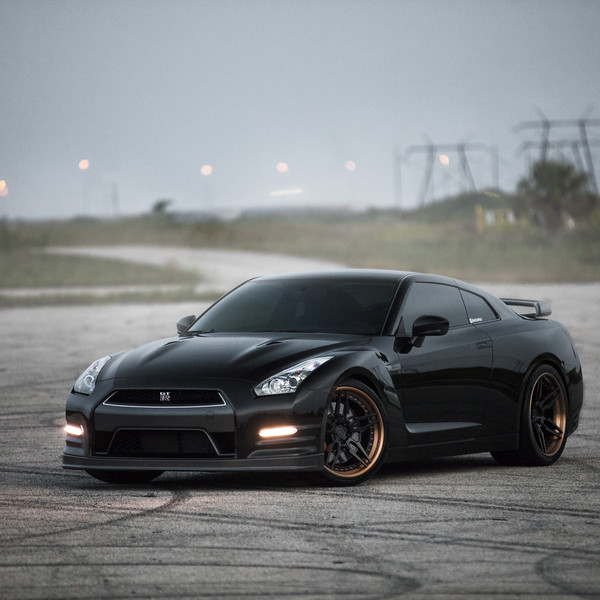 Black Nissan GT-R on Attack Series DUB Rims - Photo by DUB