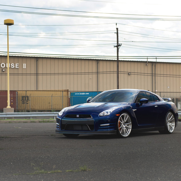 Blue Nissan GT-R with Aftermarket Front Bumper - Photo by Nissan Gt-R