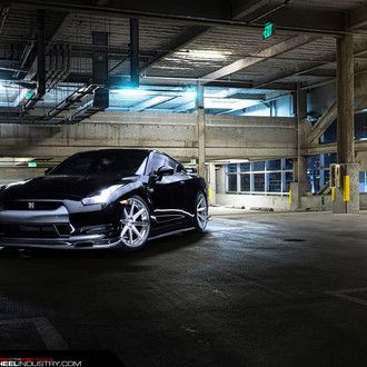 Crystal Clear LED Headlights on Black Nissan GT-R - Photo by ADV.1