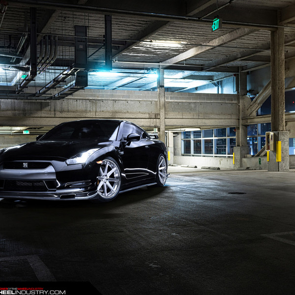 Crystal Clear LED Headlights on Black Nissan GT-R - Photo by ADV.1