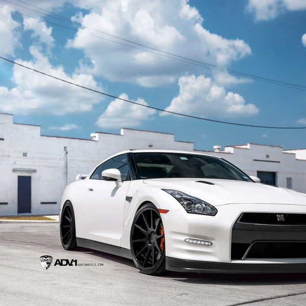 Custom White Nissan GT-R with Dark Smoke Headlights - Photo by ADV.1