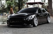 Darth Vader Approves: Tuned Black Nissan Maxima on Custom Wheels