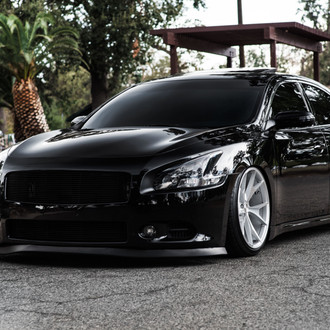 Darth Vader Approves: Tuned Black Nissan Maxima on Custom Wheels