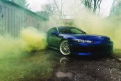 Blue Nissan Silvia Reworked with Exterior Parts and Improved Lighting