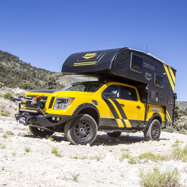 Custom Yellow Nissan Titan with Lance 650 Camper - Photo by Jason Gonderman