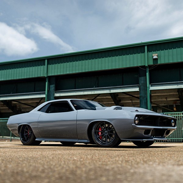 Custom Front Bumper on Gray Plymouth Barracuda - Photo by Forgeline Motorsports