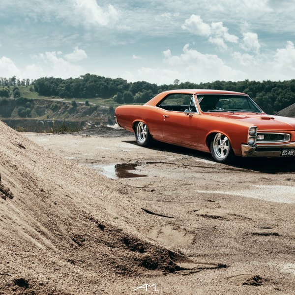 Orange Pontiac GTO with Custom Vented Hood - Photo by Arlen Liverman