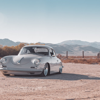 Crystal Clear Headlights on Gray Porsche 356 - Photo by Rotiform