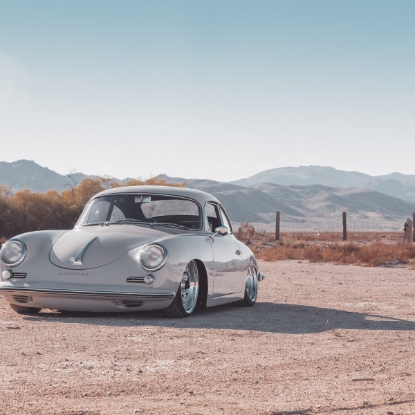 Crystal Clear Headlights on Gray Porsche 356 - Photo by Rotiform