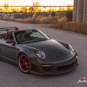 Porsche 911 Convertible with Liberty Walk Wide Body Kit - Photo by Vossen