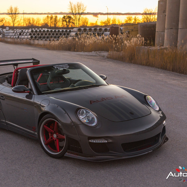 Porsche 911 Convertible with Liberty Walk Wide Body Kit - Photo by Vossen
