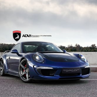 Custom Hood on Blue Porsche 911 - Photo by ADV.1
