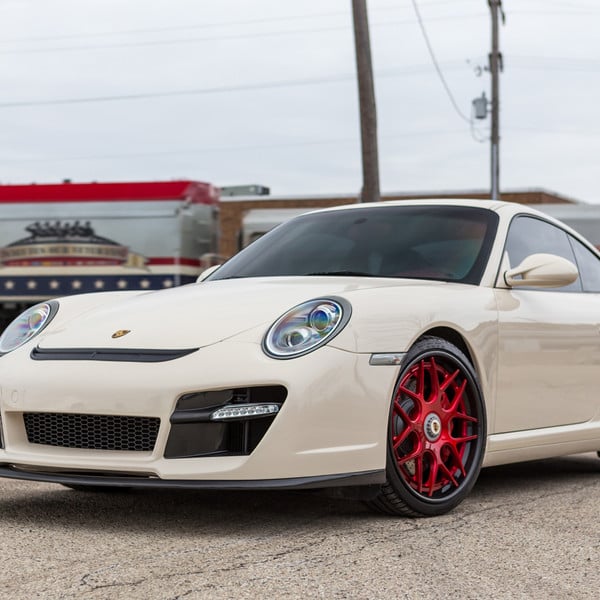 Custom Front Bumper on White Porsche 911 - Photo by Avant Garde Wheels