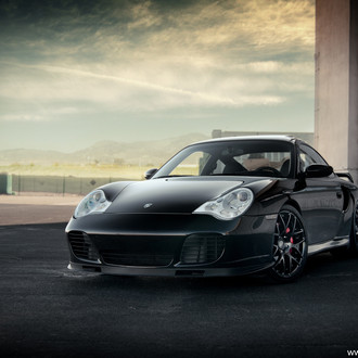 Crystal Clear Headlights on Custom Black Porsche 911 - Photo by Avant Garde Wheels