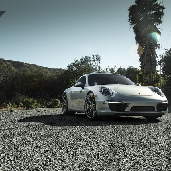 Dark Smoke Halo Headlights on Gray Porsche 911 - Photo by Vorstiner