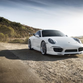 Faster than Wind: White Porsche 911 with Protruding Sport Wing Spoiler ...