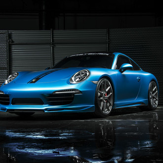 Dark Smoke Headlights on Blue Porsche 911 - Photo by Vorstiner