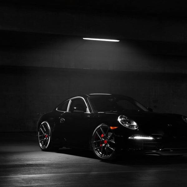 Black Porsche 911 with Dark Smoke Headlights - Photo by Vorstiner