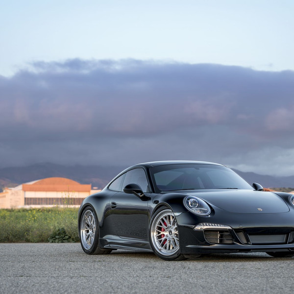 Front Bumper with LED Lights on Black Porsche 911 - Photo by Vorstiner