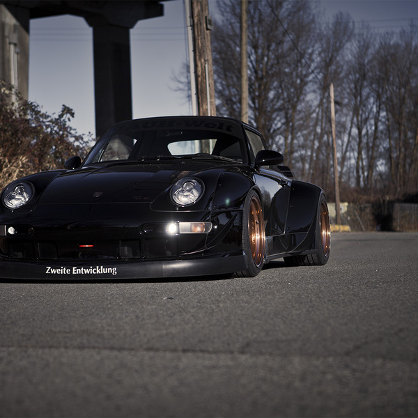 Custom Body Kit on Black Porsche 911 - Photo by PUR Wheels