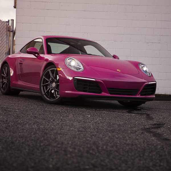 Crystal Clear Halo Headlights on Purple Porsche 911 - Photo by PUR Wheels