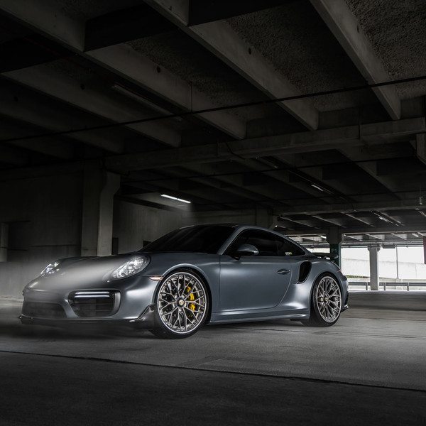 Gray Porsche 911 with Crystal Clear Headlights - Photo by Anrky Wheels