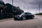 Silver Brixton Forged Wheels Give Black Porsche 911 a Great Contrasting Effect