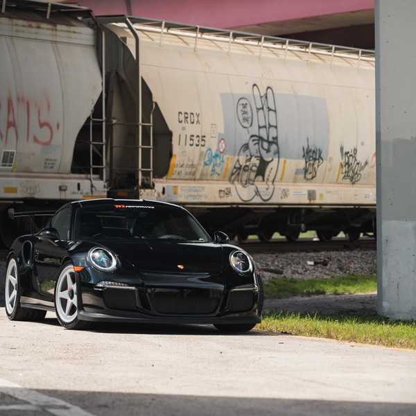 Custom Front Bumper on Black Porsche 911 - Photo by Vossen