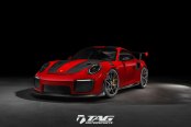 Red Porsche 911 Gets a Distinct Look with Carbon Fiber Accents
